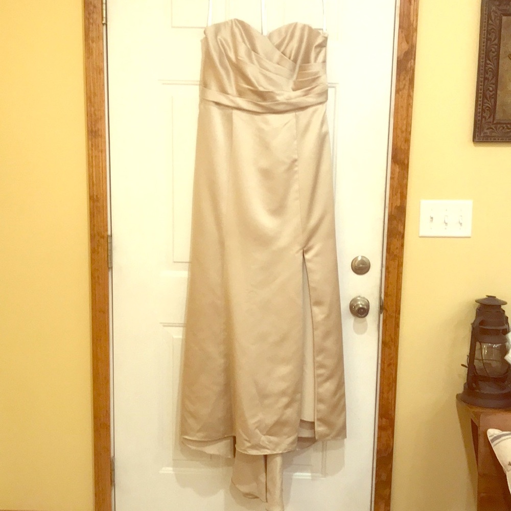 Alfred Angelo Champagne bridesmaids dress